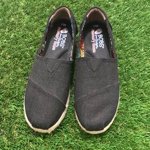 Bobs memory foam black wedges